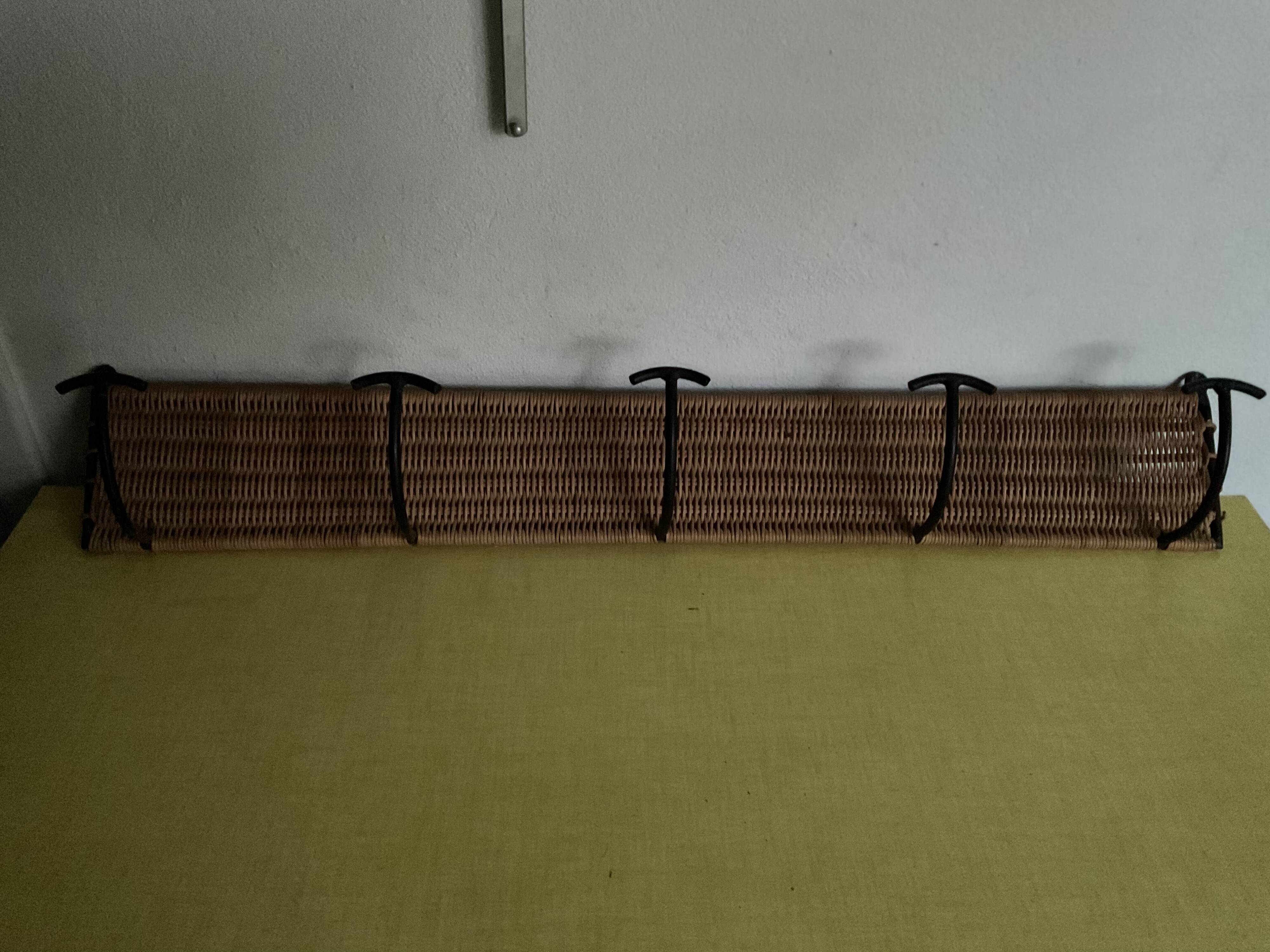 1950 modernist brutalist rustic wall coat rack mategot 1510