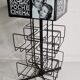Vintage rotating bookcase for paperbacks in black lacquered metal, 58 cm
