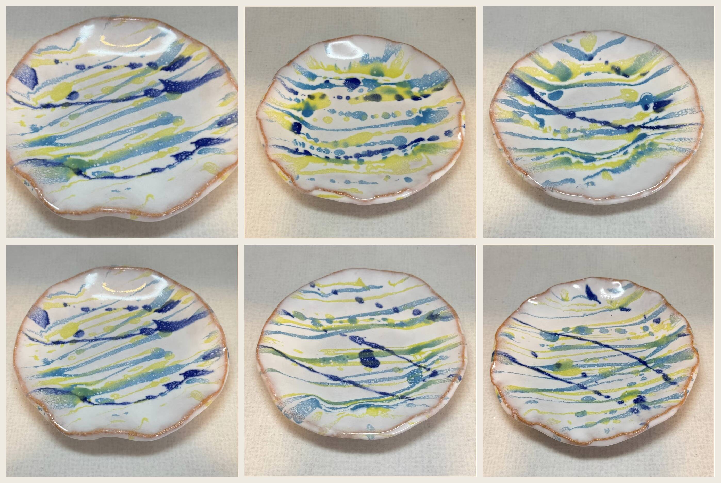 Hagi Ware Hand-Trailed Plate, 13.5 cm — Seseragi