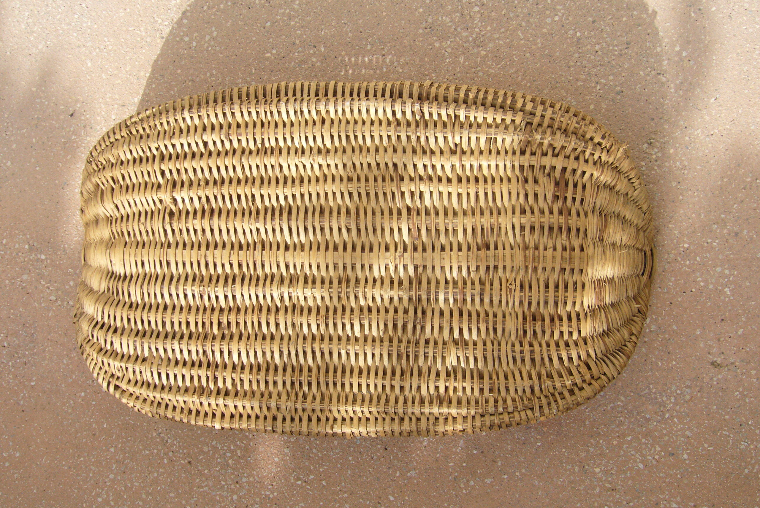 Old wicker laundry basket