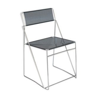 Vintage X-Line chair in enamelled and chromed metal by N.J. Haugesen for Bent Krogh