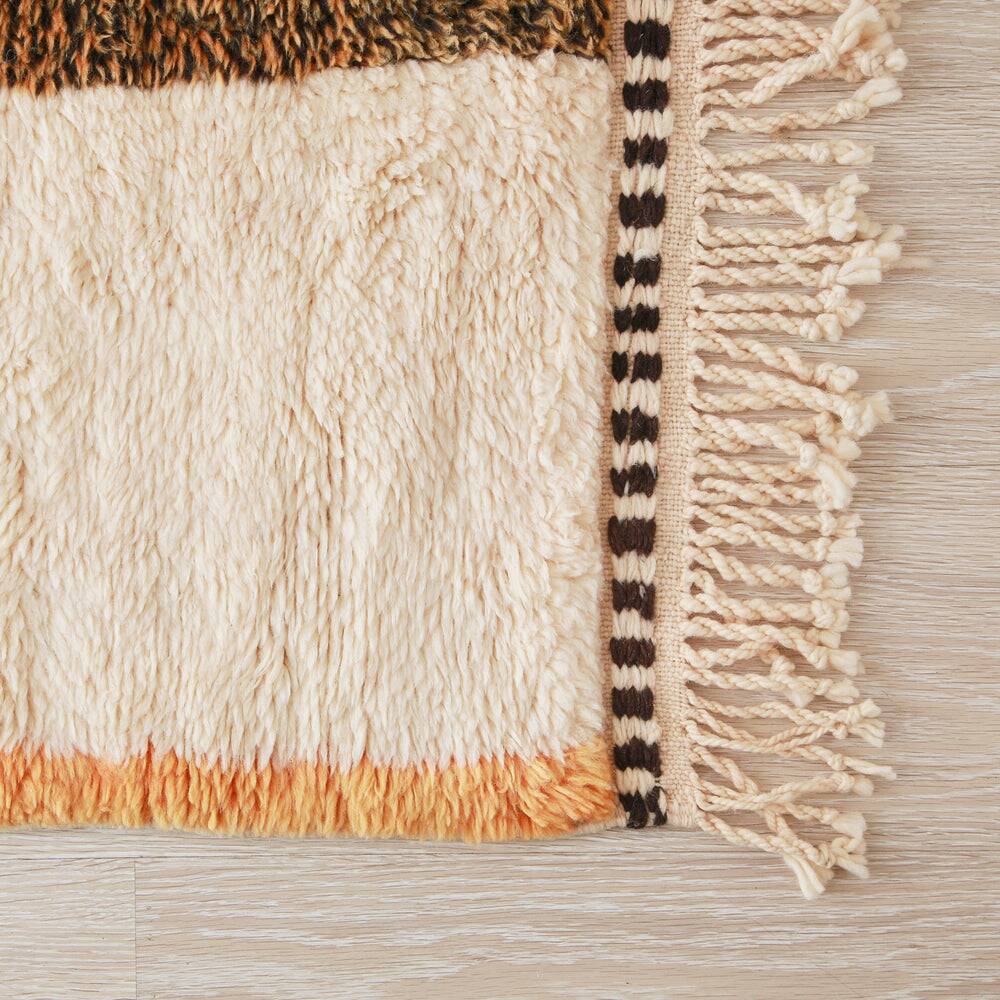 Tapis beni ouarain coloré tissé en laine naturel taille 250cmx150cm