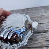 Silver-plated metal shell butter dish