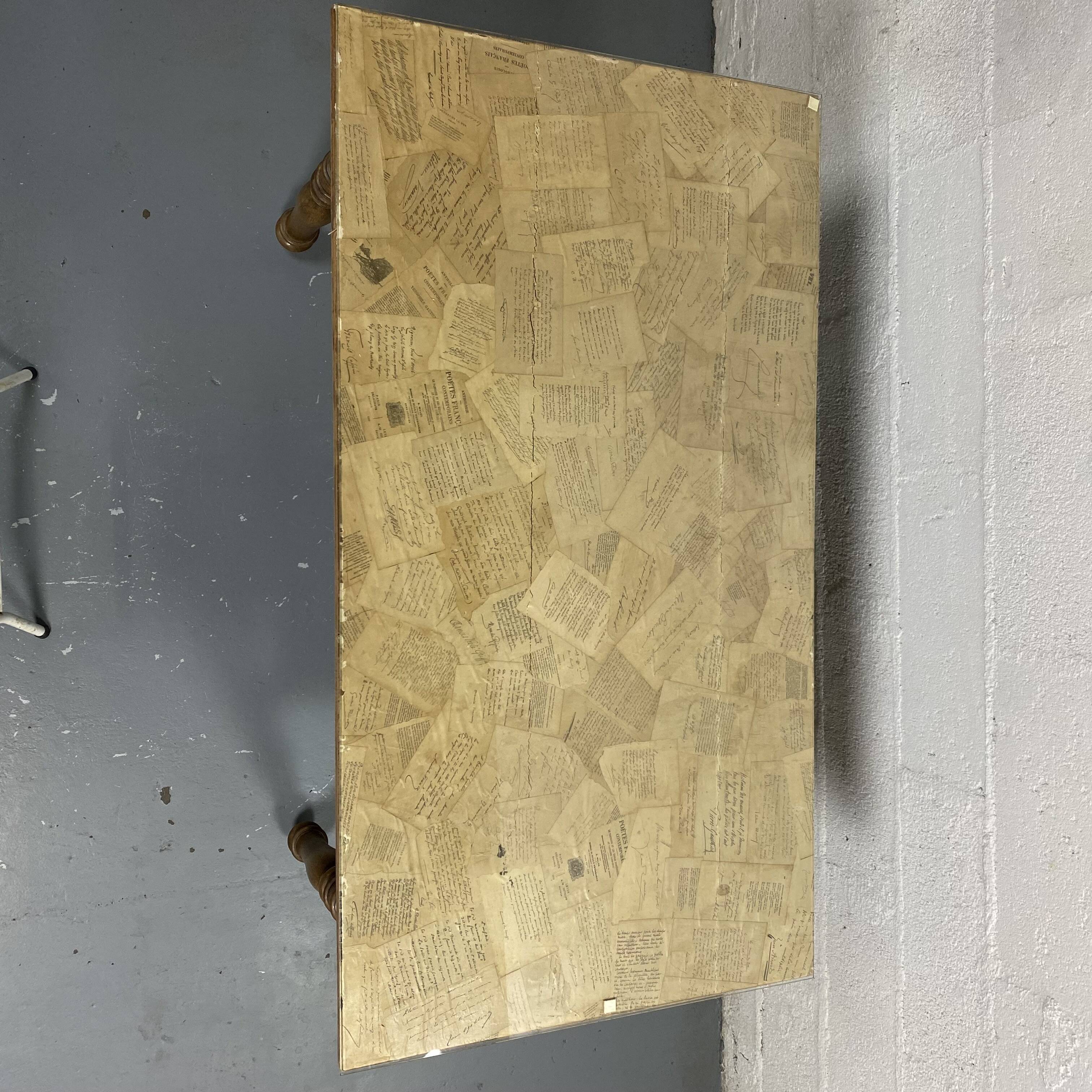 Old wooden farmhouse table