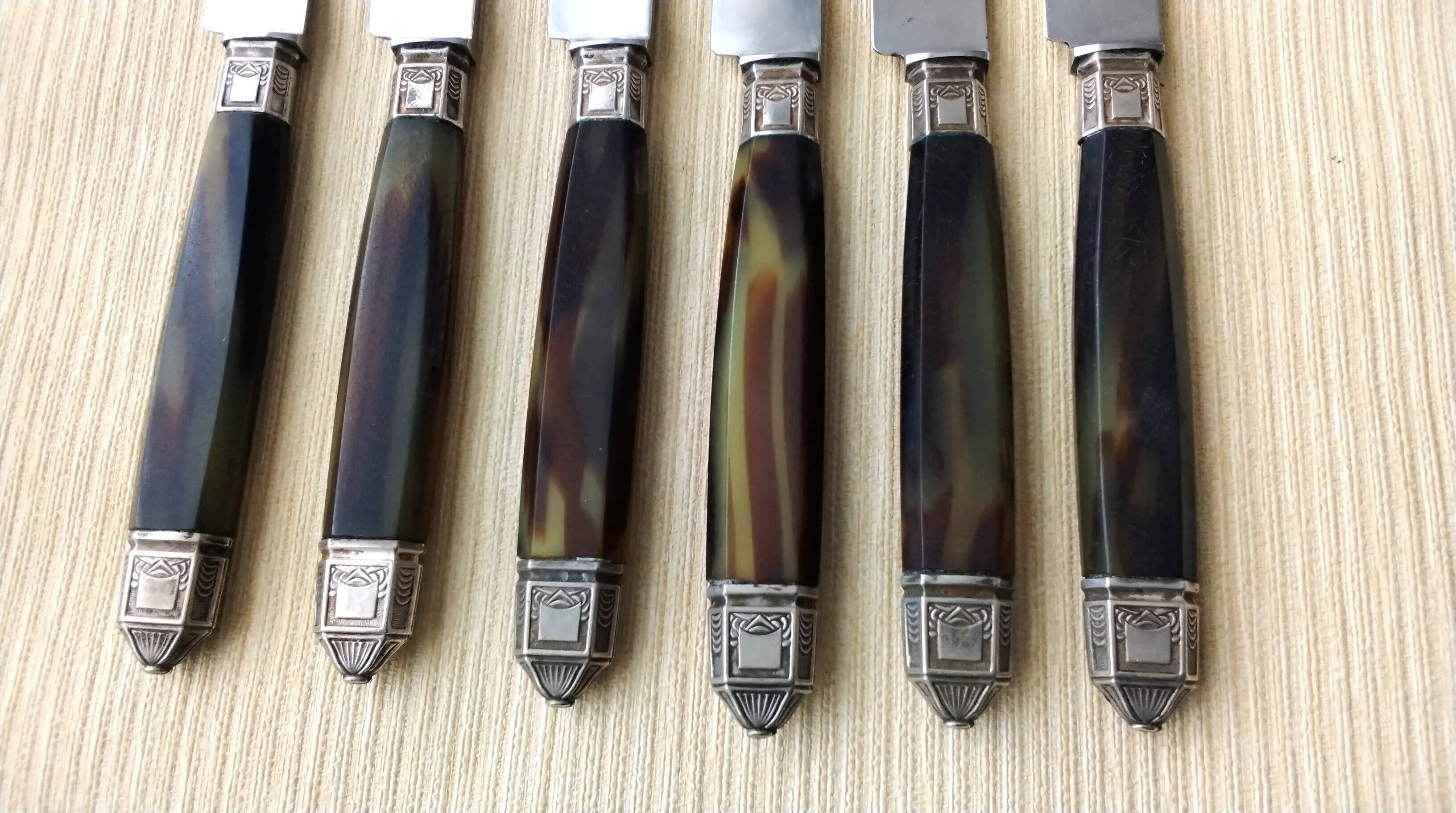 6 vintage table knives Pradel