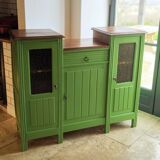 Art Deco Gin Buffet, painted in Farrow and Ball with a William Morris-inspired interior
