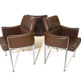 Röder Söhne Set of 3 leather office/dining room chairs by Miller Borgsen