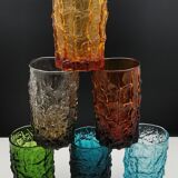 Geoffrey Baxter's 6-glass service by Whitefriars, England 1960