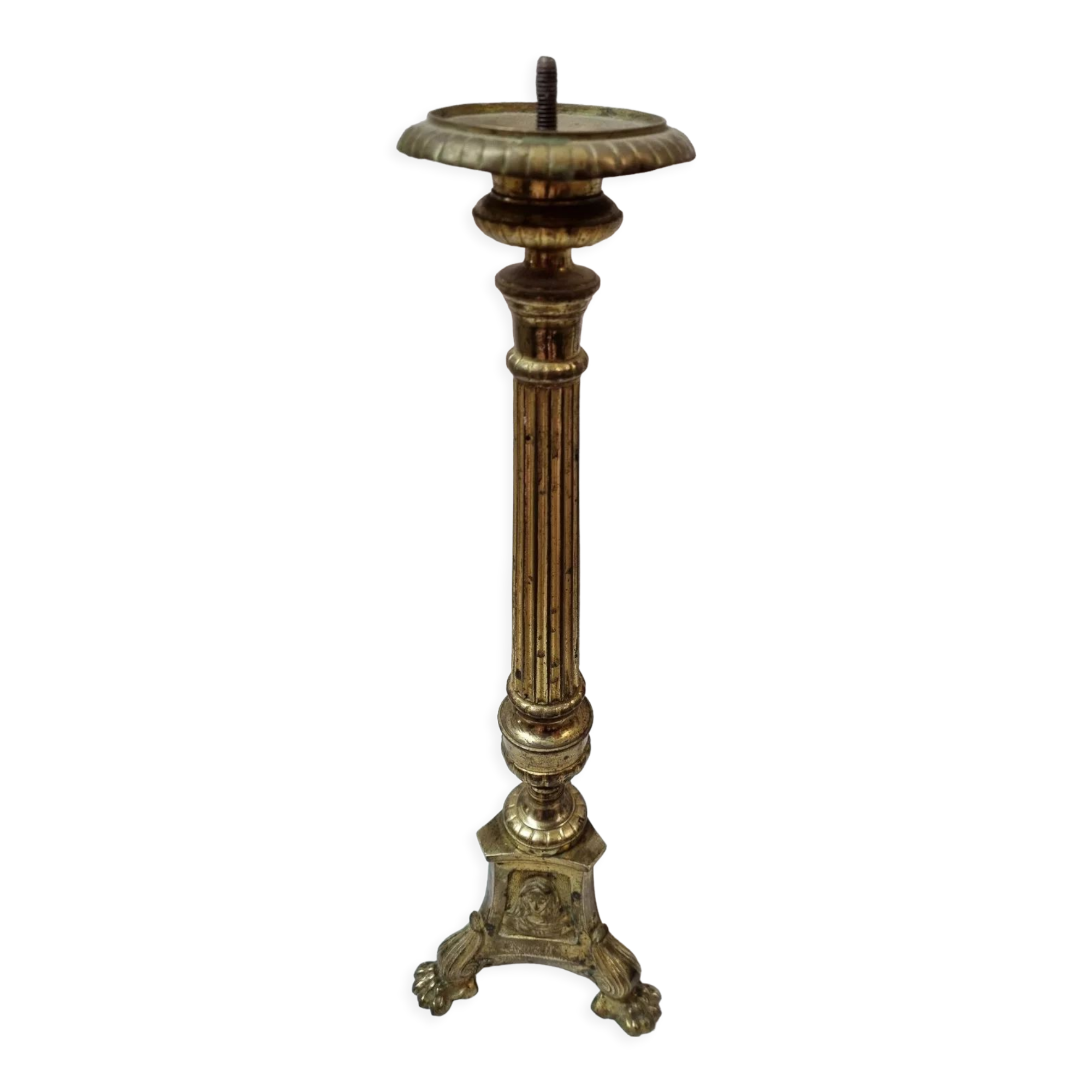 Church candlestick, lion's feet, nineteenth century