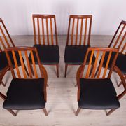 Mid Century Teak & Leather Dining Chairs by Leslie Dandy for G-Plan, 1960
