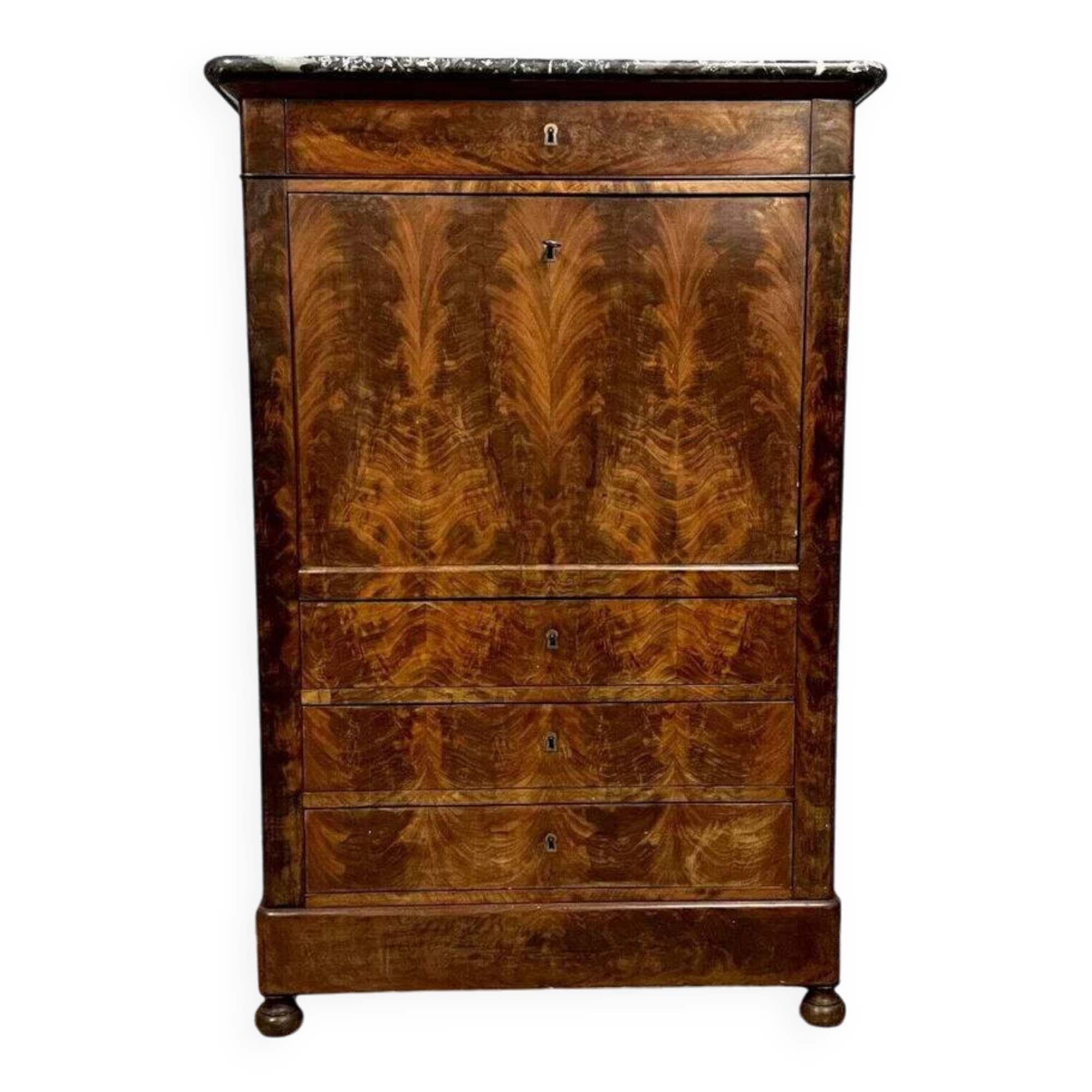 Secretary from the Lois Philippe period / Restoration in mahogany and maple circa 1820