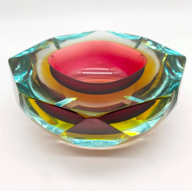 "Rainbow Sommerso" ashtray / Murano, 1960s