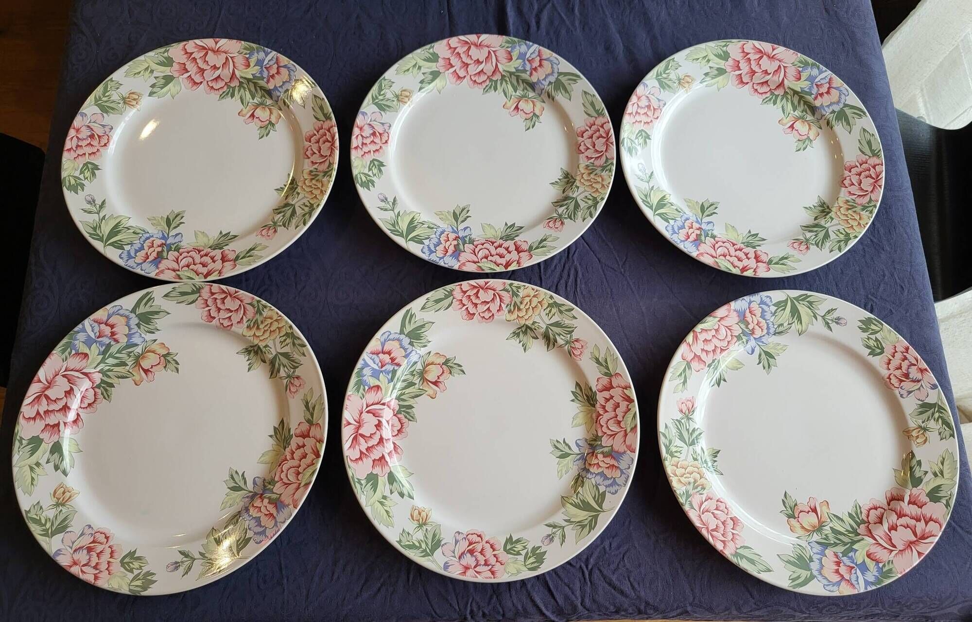 Rose Garden Plates Set by Showa Art Workshop Japan (Set of 6)