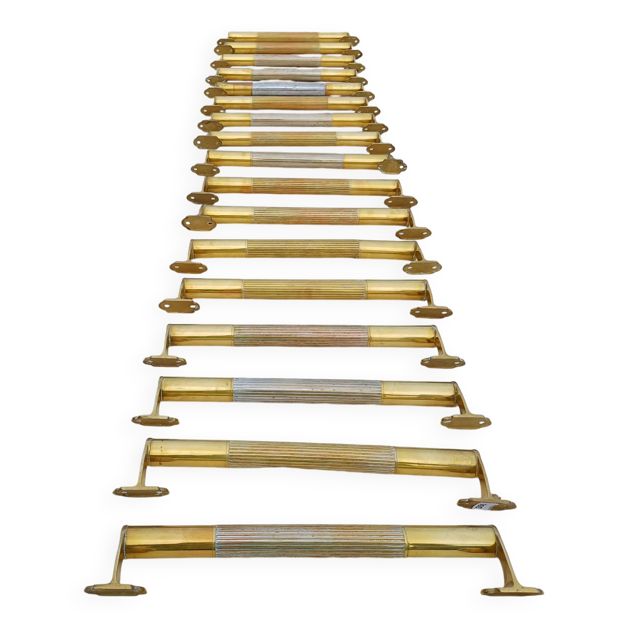 Set of 17 Art Deco Brass Door Bars