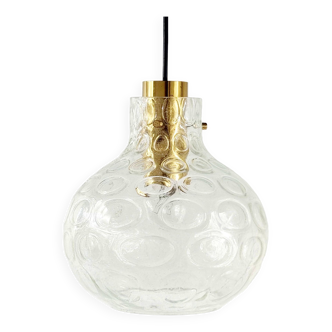 Mid-Century Bubble Glass & Brass Ceiling Lamp by Helena Tynell for Limburg, Germany, 1960s