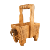 Cache pot indien d'éléphant en bois années 40