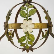 4-light ball-shaped chandelier with foliage. Italy. The 50's