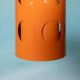 Vintage orange suspension light in a 1970s space age style.
