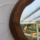 Wooden daisy mirror 26x26cm
