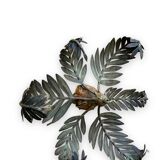 Palm leaf chandelier in painted sheet metal, 1970s