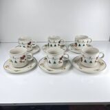 Set of 6 Christmas coffee/tea cups, 1980