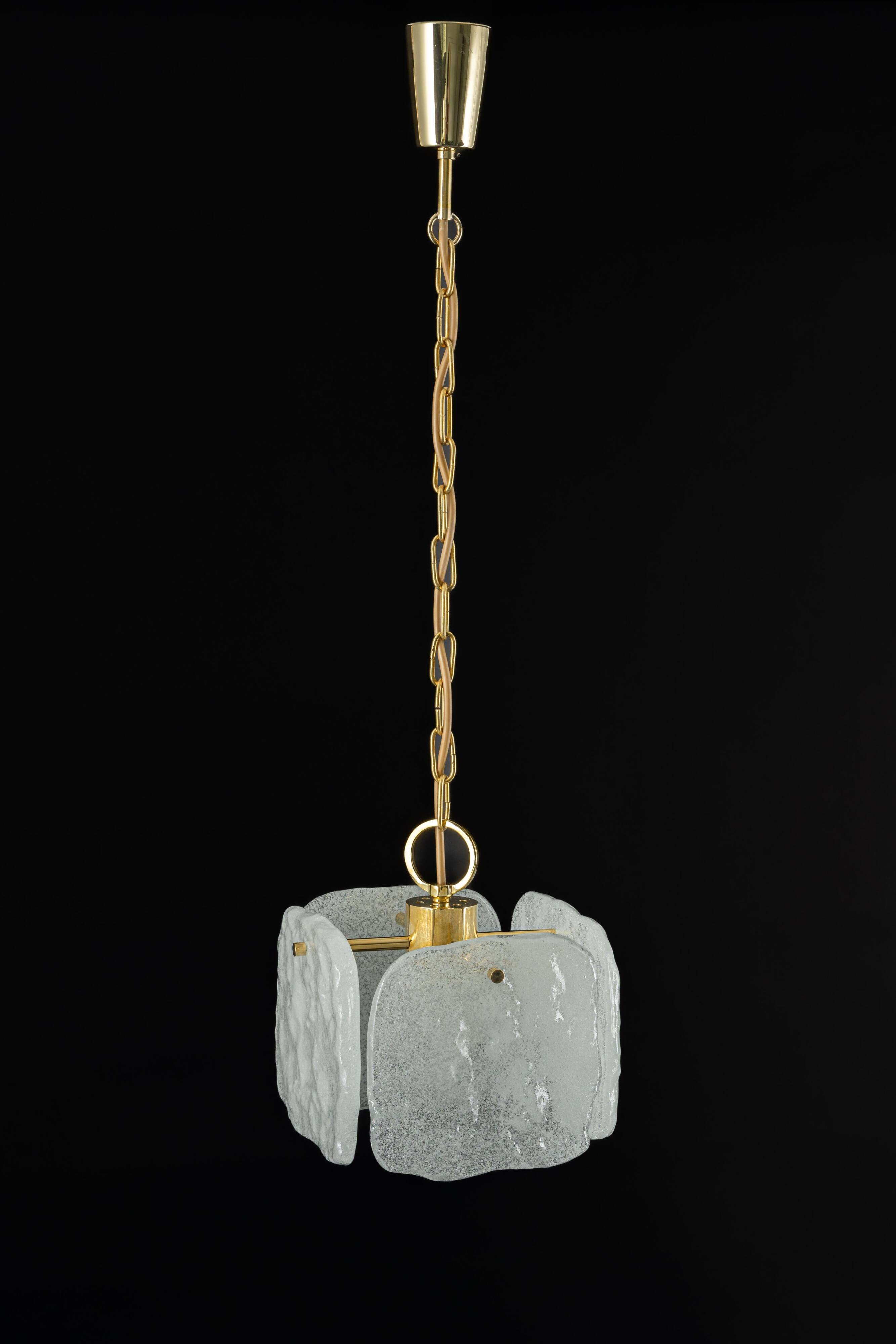 1 of 3 Small Murano glass pendant by Kalmar, Germany, 1960s
