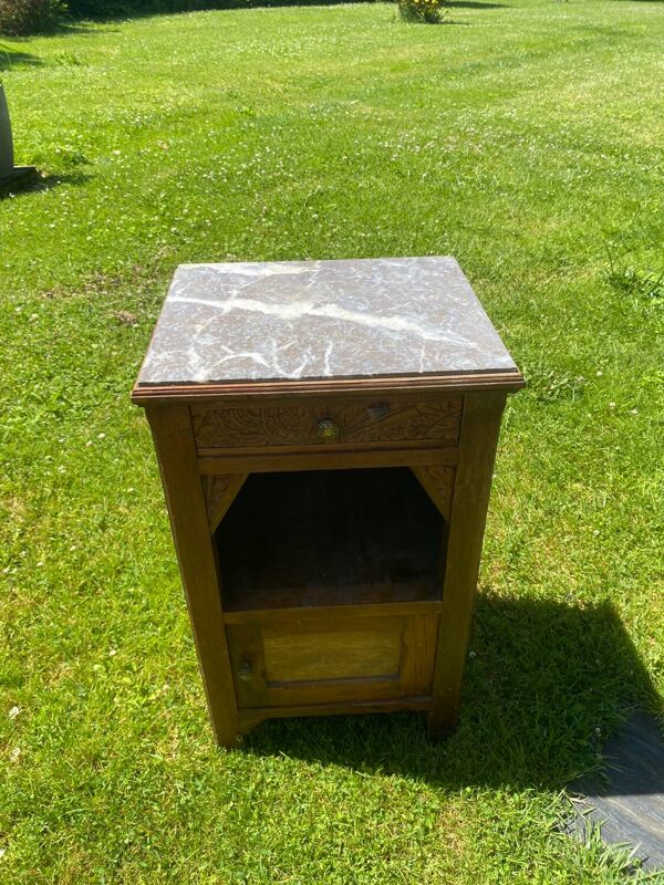 Table de chevet XIX marbre blanc