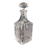 Vintage French cut glass whiskey bottle, cristal D'Arques