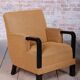 Czech Art Deco Sofas and Lounge Chairs in Beech and Oak attributed to Jindrich Halabala for Up Závody, 1930s, Set of 3