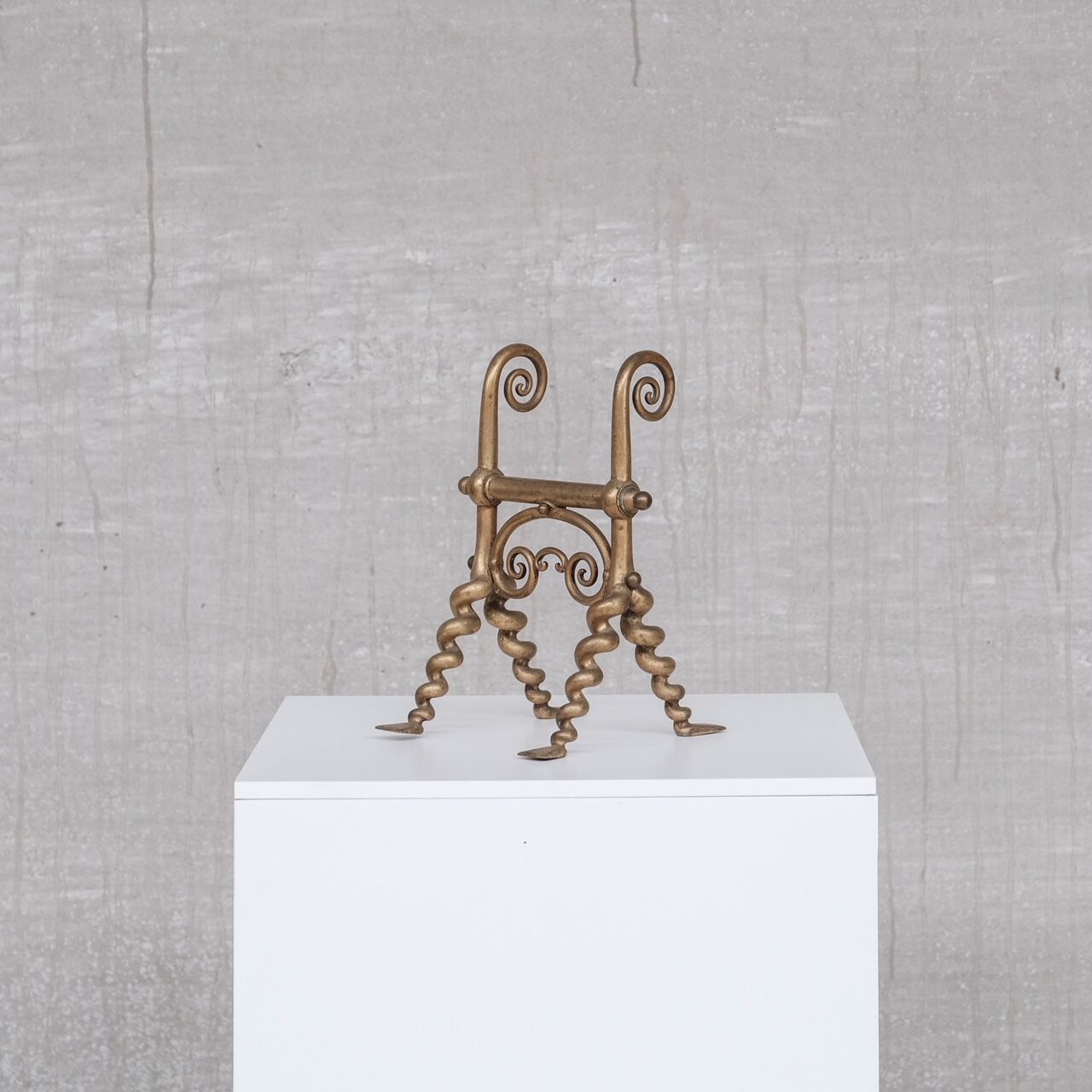 2 brass antique fire dogs