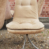 Series of 6 velvet chairs, Gastone Rinaldi 1970