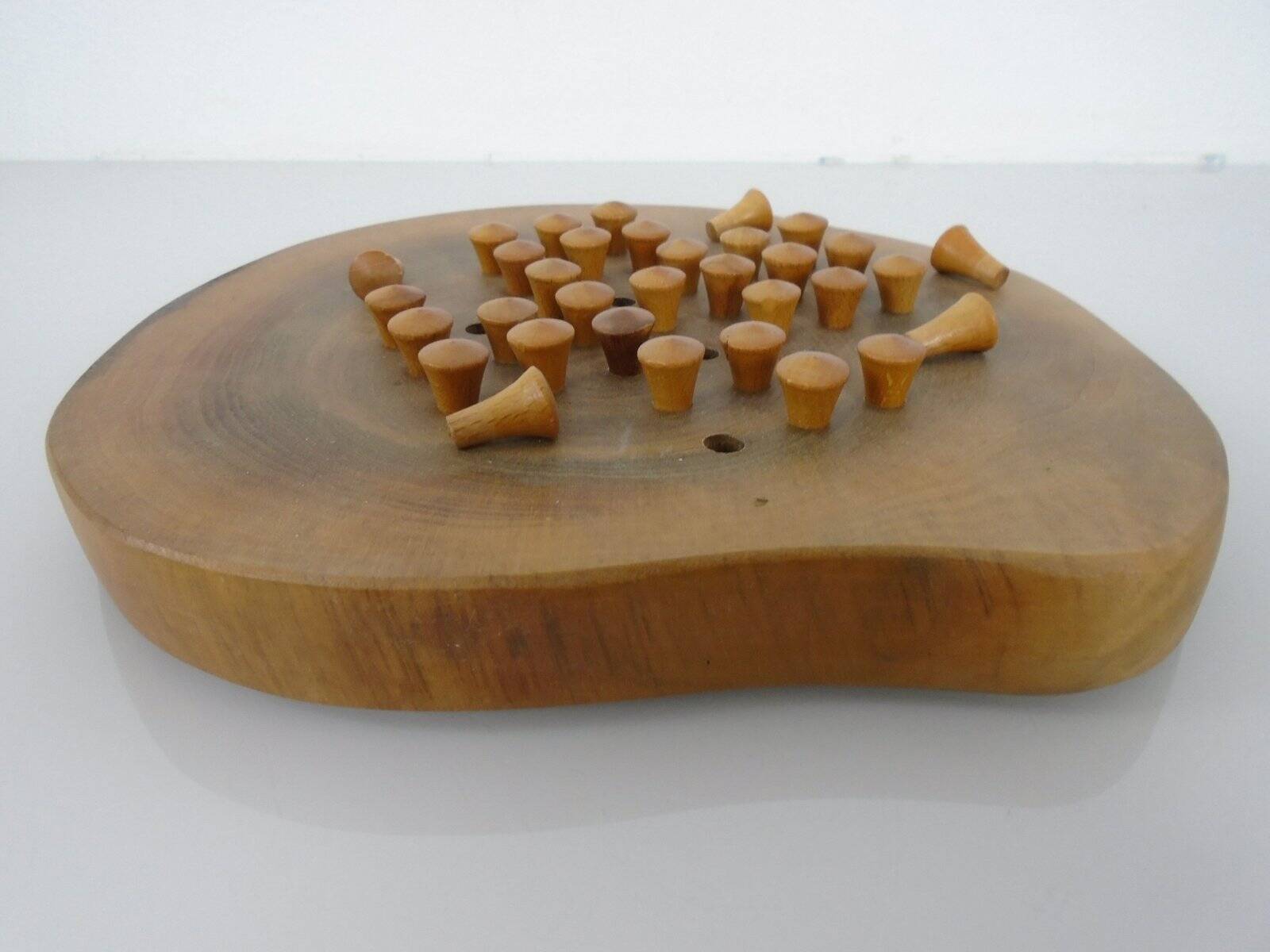 Handcrafted Wooden Solitaire Game, Germany, 1970s