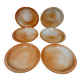 Lot 6 assiettes creuses grès, 1970