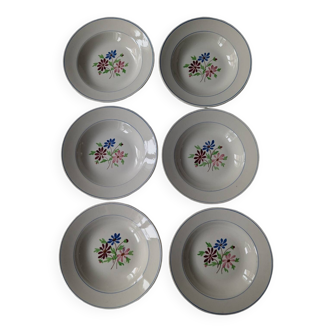 Set of 6 VF Paris soup plates