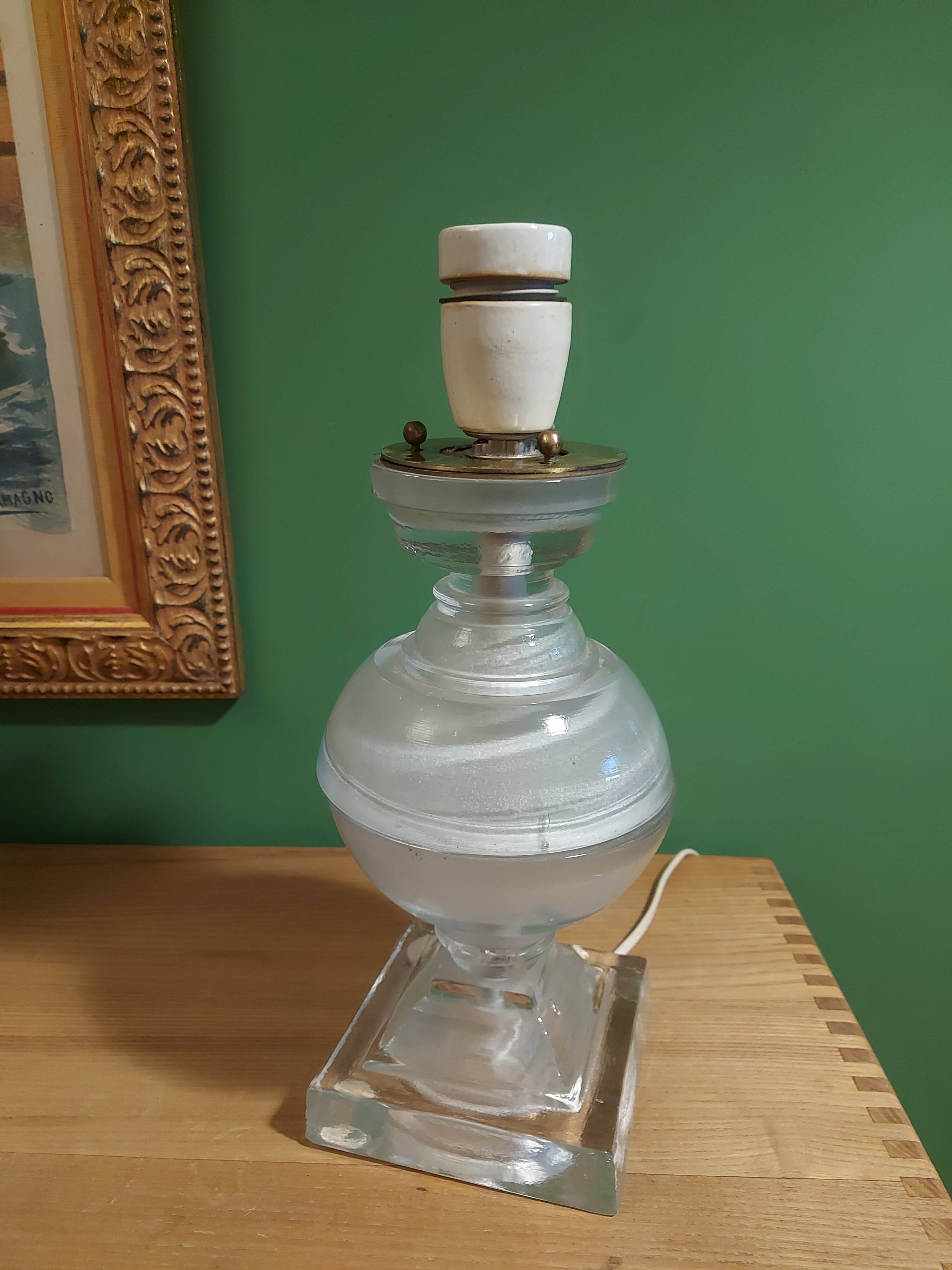 Lamp bases in blown glass, molded, Medici, baluster