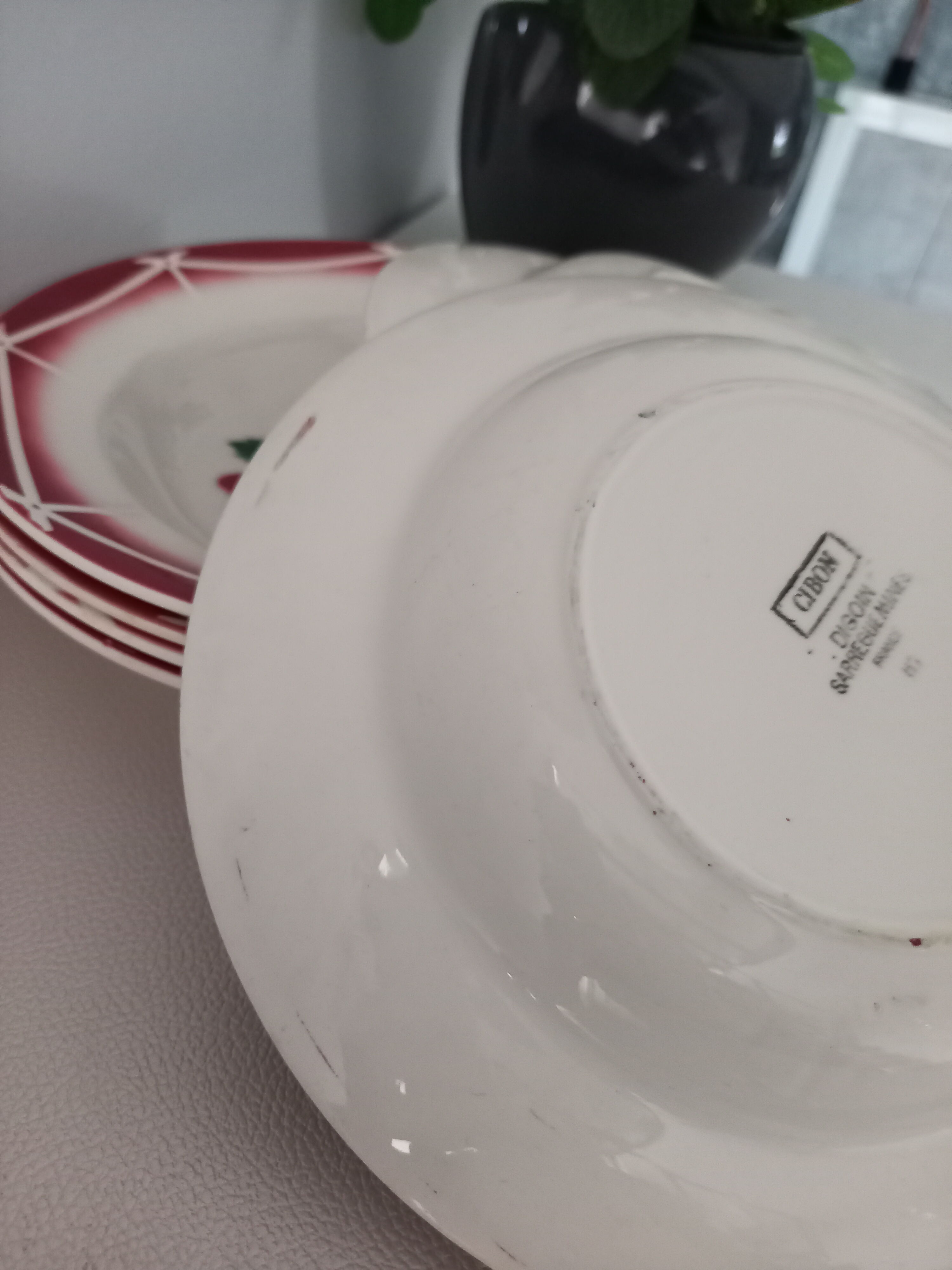 Lot of 6 hollow plates Digoin Sarreguemines