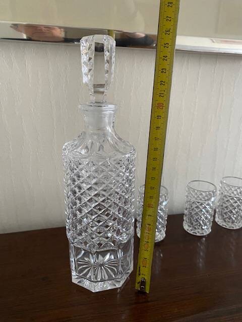 Whisky service / muscat / ... with its decanter and 5 glasses