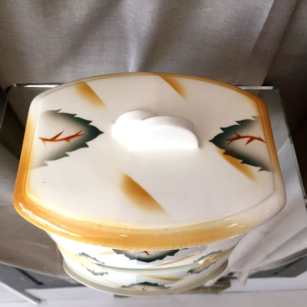 Boîte en porcelaine a biscuits des annees 1930 1940