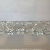 Six glass napkin rings