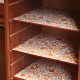 Meuble classeur à rideau en placage de teck des années 1970