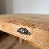 Raw wood farmhouse table