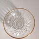 8 glass bowls with gold rim