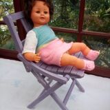 Children's chair in purple patina wood