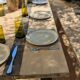 Table set, stools and benches