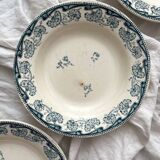 3 deep plates in iron earth "Milan" Creil and Montereau