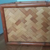 Cache pot, storage box in wood and rattan.