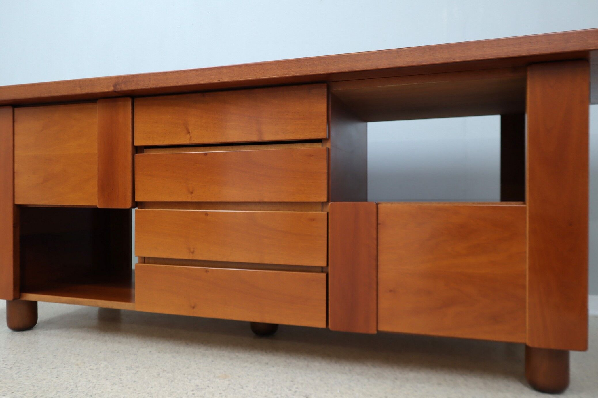 Vintage walnut sideboard Mobil Girgi 1970s