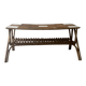 Large coffee table in Audoux style made of bamboo, rattan & ceramic, Italy 1970.
