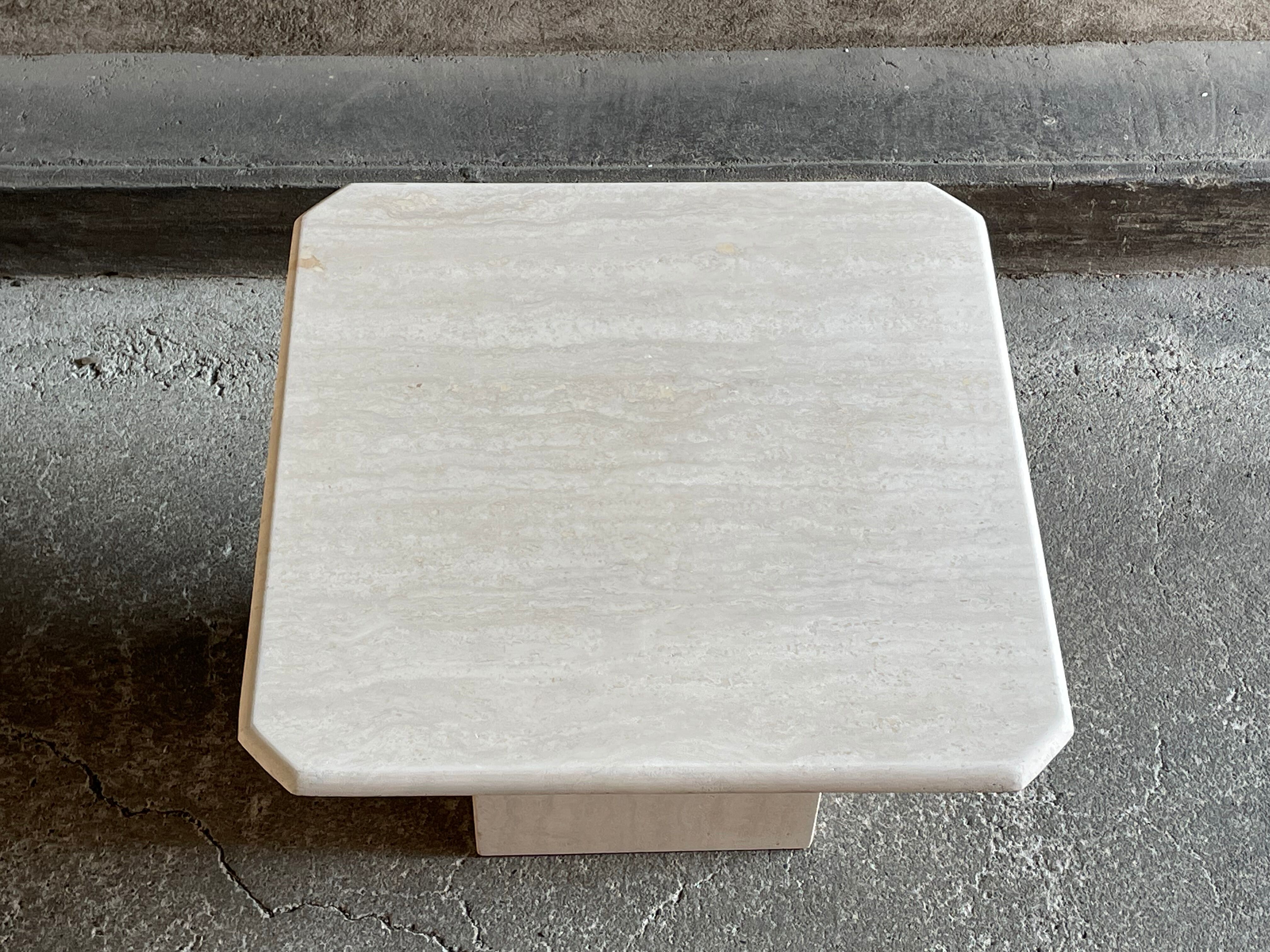 Square travertine coffee table, 1960s