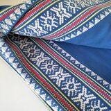 grande nappe et 11 serviettes vintage basque bleu indigo,